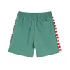 Rhude American High Street Trendy Summer Letter Bordery Contraste Stripe Holiday Beach Shorts de secagem rápida para homens