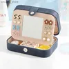 Accessories Packaging Organizers Travel Portable Jewelry Box with Mirror Ring Earring Necklace Storage Display Case PU Leather Jewelry Organize Y240423 X13X