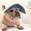 Hondenkleding Zonneschade Cap Pet Zonbescherming Baseballpetten met oorgaten Verstelbare riemen voor hondenkatten KANTEN LAND Outdoor