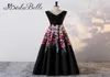 Modabelle Long Evening Dress 2018 Floral Print Mönster Black Mother of the Bride Dresses V Neck Formal Prom Party Gowns6231383