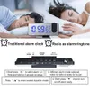 Klockor Projektion Digital Desk Table LED Alarm Clock Electronic With FM Radio Time Projector Bedroom Bedside Mute 230531