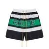 Rhude High Street Trendy Brand Contrast Color Letter Shors Shorts Shorts Summer Secy Sports Sports Sports Beach Pantaloni casual