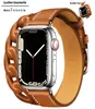 Gourmette Leather Tour Strap Band Compatível com relógio 7 45mm 41mm Correa 42 38mm Série Iwatch 6 5 4 3 SE 44mm 40mm2163802