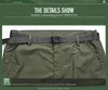 Mentes extérieures Casual Shorts Rip-Stop Military Multi-Pocket Safari Pantalons courts de voyage Summer Minking Randonnée Pêche avec ceinture 240417