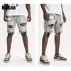 Kakan Summer Distressed Denim Shorts for Men Korean Youth Slim Montering av små benkvarter Jeans K58DK322 240412