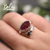 Cluster Rings Bolai 2024 Star Design Handmade Real Africa Ruby Aquamarine Gemstone Rough Ring 925 Sterling Silver Fine Jewelry For Women