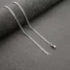 Collar de collar de diseñador Acero inoxidable de 3 mm de ancho Hebilla de langosta Cadena cubana colgante con cadena