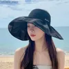 Visare uppgraderade stora randen solskydd Visir Cap Womens Summer UV Protection All-Matching Sun Hat Outdoor Sun Hat Y240417