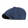 Berets LDSLYJR Four Seasons Cotton Solid Color Newsboy Caps Flat Peaked Cap Men and Women Painter Beret Hats 46 d24417