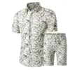 Casual shirts voor heren heren shorts set zomer gedrukt Hawaiiaans shirt homme korte man mannelijke print jurk sets plus maat