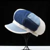 Berets IDOPY Waschen Denim Newsboy Cap 8 Panel Baker Boy Striped Travel Photography Flat Hat Cabbie Jean Maler Beret D24417