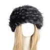 Berets 18 Colors Women Thicken Fluffy Fur Hat Headband Russian Caps Winter Thick Warm Ears Fashion Bomber Faux