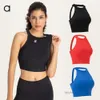 AL0LLU YOGA Soft Top Bra Tank Align Women Sports Bras Souclless Delight High Neck Veste à la tendance Longline Silhouette Sleek Back Lounge Designer Lingerie Gym 607