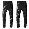 Mens Jeans Man For Ripped Men Pants Designer Skinny Grey Denim Biker Paint Di Pant Slim Fit Stretch Motorcycle Star Bone Embroider Hip Dhrjm