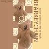 Plush Keychains Teddy Bear Squeak Keychain Pendant Cartoon Cute Plush Doll Toy Kawaii Soft Stuffed Bag Charms Decorations For Children Gift Y240415