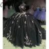 공주 볼 가운 Quinceanera 드레스 2024 Off Shoulder Appliques Crystal Vestido de 15 Anos 16th Prom Party