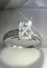 Vecalon Fashion Jewelry Kobiety Pierścień Princess Cut 2ct Diamond CZ 925 Srebrny srebrny żeńska cena zaręczynowa Ring7032287