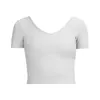 Kvinnor T-skjortor Crop Top V-Neck Kort ärm Sun Protection Performance Athletic Shirts Tee Tops