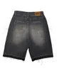 Y2k europäische und amerikanische Brief gestickt Denim Shorts Männer Harajuku Trendy Clothing lässig vielseitige übergroße Jeans Frauen 240410
