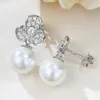 Stud Earrings 2024 S925 Silver Fashionable Precision Crafted Pearl Shell European And American Fashion Flower