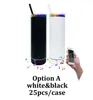 20oz Smart Music Player Affichage Tobuste avec câble de charge USB Double murale Vas avec couvercle et paille pour la gravure laser prête à expédier 25 pc / boîtier