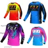 Fox Racing Shirts Herren T-Shirts Männer Langarm Mountainbike-Trikot Downhill Enduro Hemden Motocross Motorrad Rennsport MTB Bat Fox T-Shirt