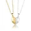 Colliers pendants 2pcs coeur en pierre Couple magnétique pour les femmes Amourts attrayants Collier Collier Lover Valentin de la Saint-Valentin Cadeaux