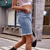 Kvinnors shorts sommar avslappnad rippad denim kvinna 2024 hög midja jeans femme smala korta byxor koreanska y2k mode streetwear