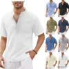 T-shirts masculins T-shirt à manches à manches courtes Coton et lin T-shirt pour hommes décontractés.