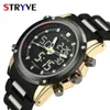 Avanadores de punho Top Men Watches Luxury Brand Stryve Quartz liderado Dual Time Clock Sports Sports Water impermeabilizados Vista de pulso militar Relogio Masculino D240417