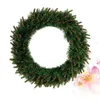 Decorative Flowers 30cm Christmas Artificial Pine Wreath Yellow Head LED PVC For Home Party Decor Wall Door Window (Without