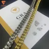 Lifeng Jewelry Iced Out Hip Hop Cuban Link Chain Full VVS Moisanite Diamond Miami Collier pour hommes