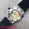 AP Titanium Wrist Watch Royal Oak Offshore Series Blue Plate Rubber Band Automatic Mechanical Mens Precision Steel Material Diamètre 42mm Luxury Watch