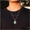 Hänge halsband hiphop halsband smycken chalcedony maitreya högkvalitet isad ut buddha guld pläterade droppleverans hängen dhqeo