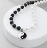 Necklaces For Women Tide Hiphop Personality And White Pearl Pendant Yin Yang Tai Chi Bagua Necklace Chain Chokers3735142