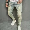 Designer dżinsy dla męskich Nowe męskie Slim Fit Elastyczne małe dżinsy z prostymi nogami Spersonalizowane modne spodnie męskie spodnie Trend Modne spodni