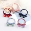 Hair Rubber Bands Colorful Beads Hair Band Girl Cute Pendant Hair Accessories High Elastic Headband Sweet Hair Ties Ornament Women Ponytail Holder Y240417