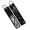 Keychains Lanyards Japanese Anime Embroidery Key Fobs Manga Keychains for Women Car Key Chains Keyring Accessories Backsack Pendant Chain D240417