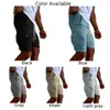 Shorts masculins marques élégantes sportives élastiques élastiques gris kaki clair m-3xl couleur unie