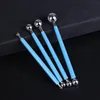 4pcs Çanak çömlek Noktaları Heykel Aracı Paslanmaz Çelik Polimer Kil Şekli Kalem Metal Top Kil Oyma Diy Seramik Dekorasyon Araçları