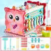 Baby Montessori Toys Magnetic Fishing Owl Cube Learning Horloge éducatif Horlome Hammer Game With Music Puzzle for Kids Gift 240407