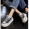 Casual Shoes Women's Board 2024 Autumn Flat Bread Shoe Retro Versatile Thick Sole Platform Sneakers Zapatos Para Mujeres