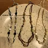 Anhänger Halskette Frauen klassischer Charme Schmuck unregelmäßige braune Perlen Halskette Mode Schmuck Trendy Zarte Vintage Neckkette