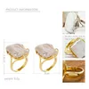 Cluster Rings Baroqueonly Natural Freshwater Barock Pearl Ring Retro Style 14K ANMÄRKNINGAR GULD OREGULÄRA FORMED Square RFB1250L