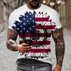 T-shirts masculins pour hommes 3D T-shirt imprimé T-shirt Summer Casual Pullover Pullover Sports Fashion Loose et Coltft Courte