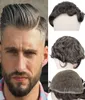 40 CAIL CHINHO HUME Mens Toupee Toupee Remy Sistema de substituição de cabelo de 6 polegadas Toupee encaracolado para homens Hairpiece de renda francesa7592956