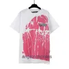 Vêtements de créateurs haut de gamme pour PAA Angles TRENDY ART PEINTURE MICRO BRODEMERIE T-shirt à manches courtes pour hommes et femmes High Street Malf manche avec des étiquettes originales de 1: 1