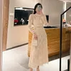 Рабочие платья ретро-пряжка Улучшенная Cheongsam Кружевая верхняя половина юбка с двумя частями 2024 Раннее осеннее темперамент похудение женская одежда