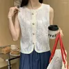 Damestanks Zomer mode Haakhaak Floral Borduurwerk Waistcoat Boheemse vrouwen Sweet Lace Break -vesten veelzijdige mouwloze tank K031