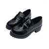 Kleiderschuhe Japanisch Lolita Harajuku Frauenschuh Cosplay College -Stil JK weibliche Anime Mid Heel Pu loli Student Goth